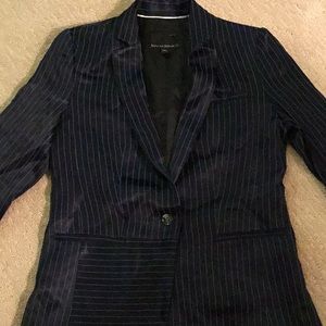 Banana Republic Sateen skinny striped blazer